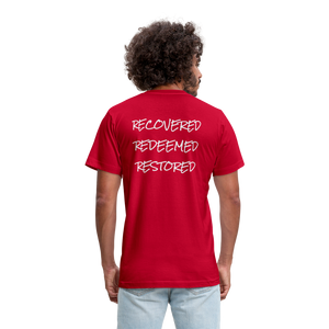 R3 Tee (Recovered, Redeemed, Restored) -SPOD - red