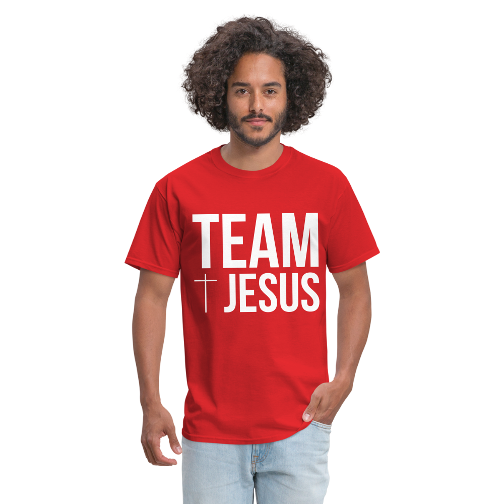 Team Jesus Mens T-Shirt - red