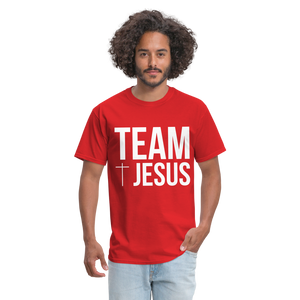 Team Jesus Mens T-Shirt - red